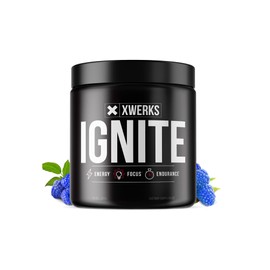 Xwerks Ignite Blue Razz Pre Workout Powder - Best Natural Keto Pre-Workout for Women and Men with Explosive Energy - Gluten Free Preworkout Blend for Endurance and Stamina -150 mg Caffeine 30 Servings