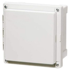 Fibox Enclosures Fibox AR10106SC Arca - JIC Series NEMA 4X Polycarbonate Enclosure Raised Opaque Screw Cover Base with 10-32 Brass Inserts, 10" Width, 10" Length