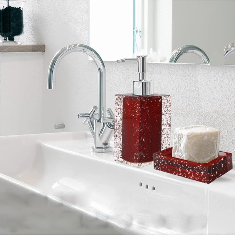 LUANT 5-Piece Resin Bathroom Accessory Set with Soap Dish, Dispenser,
