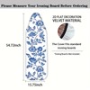 Nuxovilar White Background with Blue Floral Vines Ironing Board Cover,
