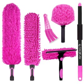 15 Foot Dusters for Cleaning, Duster with Extension Pole 7-15ft, 12 PCS Microfiber Feather Duster Used for Cleaning Ceiling Fan,High Window, Sofa, Cobweb Duster for Women