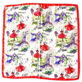 Barsanti Italian Silk Scarf, Women's, Spring Item, Oval 21.9 x 21.7 inches (53 x 53 cm), Square, Spring, Summer, Autumn, Winter, 100% Silk, Ballerina, Barsanti Gift, Gift, Wife, Birthday, Mother's