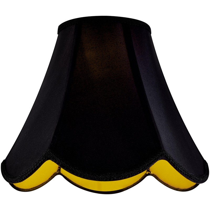 GO&SO Black Bell Lamp Shades (Petal Edge Braid) Scalloped Lamp