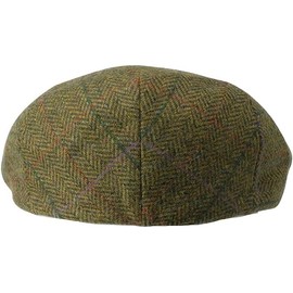 Gamble & Gunn York Flat Cap Made From Finest Green British Tweed From Abraham Moon Founded 1837, Green