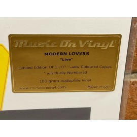 MODERN LOVERS - Live, Limited Import 180G YELLOW COLORED VINYL LP Foil #'d New!