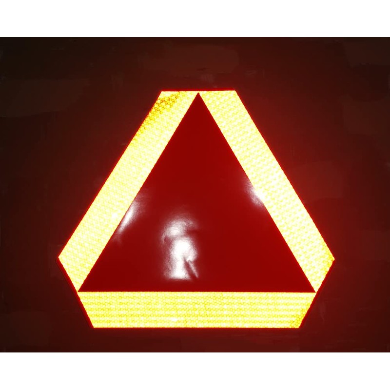 Sticky Slow Moving Vehicle Triangle Sign,Golf Cart Orange Triangle Signs,14"x16"Diamond