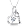 WTYIM Collar de corazón de moissanita de 1 quilate para