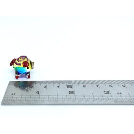 Sansukjai Rare Pig Micro Tiny Figurines Hand Blown Glass Art Animals Collectible Gift Home Decor#2 (Multi-Color)