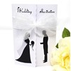 Pack of 10 Silouette Wedding Invitations with ribbon and envelopes-