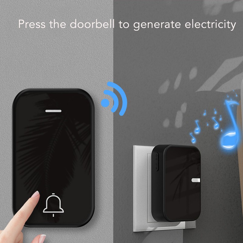 Wireless Doorbell Set Self Powered Generating Waterproof Home Security Doorbell