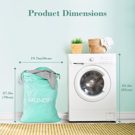 CANBOX Laundry Bags, 50 X 70cm Oversized Travel Laundry Bag for Dirty Clothes, Nylon Wet Dry Storage Organizer for College Dorm, Camping, Caravan