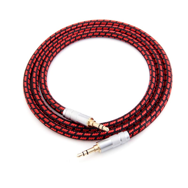 Primeda 3.5mm Aux Cord 6.5ft/2m,Audiophile Stereo Audio Cable Braided Gold-Plated
