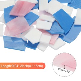 sourcing map 200g Mosaic Tiles, Irregular Glass Mosaic Tiles, Stained Mosaic Glass Pieces for Home Decoration, Crafts, DIY Projects, Pink, White and Blue
