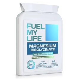 Magnesium Bisglycinate 500mg 90 Capsules - Extremely Bioavailable, High Absorption for Better Sleep, Muscle and Nerve Support - Magnesium Glycinate Vegetarian and Vegan Friendly - Made in the UK