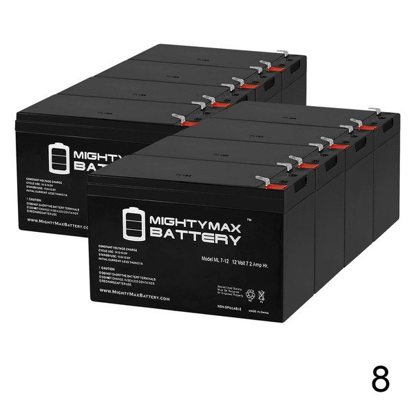 Mighty Max Battery ML7-12 - 12V 7.2AH Replacement Battery Compatible with Power Patrol Backup Battery SEC1075-8 Pack Brand Product