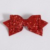 3in Glitter Christmas Red Sequin Cheer Bow Alligator Clip for
