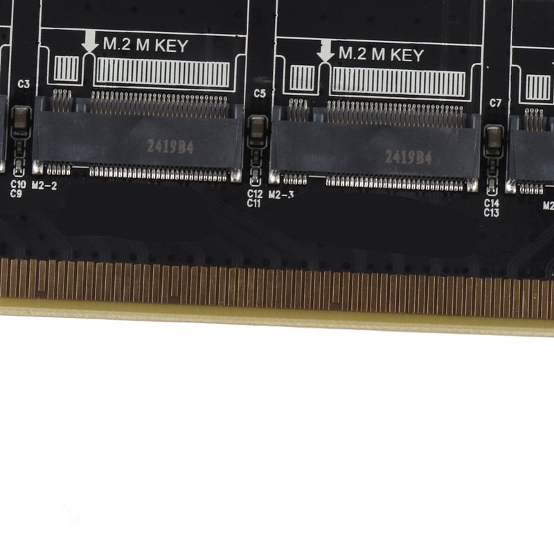 Adapter Card 4 Port M.2 NVMe SSD to PCIE X16