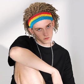 YeeHeen Wig Hat Knitted Wigs Beanie Hats with Dreadlocks Reggae Wig Cap for Women Men Brown