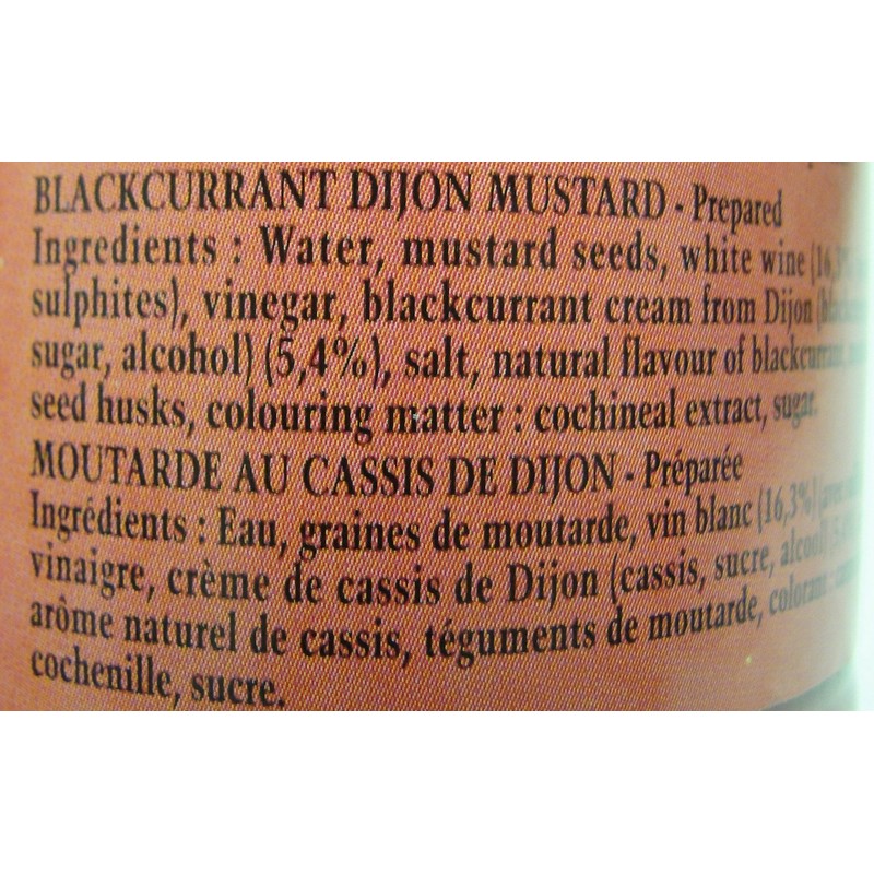 Black Currant (Cassis) Mustard Fallot French Dijon Mustard 7 oz,One