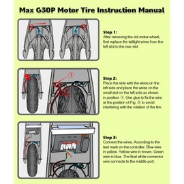 GYL 500W Drive Power Hub Motor With Solid Tire, ONLY Replacement for Ninebot Max G30P Electric Scooter Rear Wheel, 60/70-6.5 10x2.5 Inch Rubber Tire, Anti-slip, Explosion-proof Durable