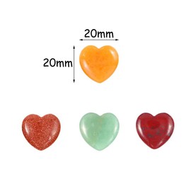 Hazrcvr Heart Stones Set of 14 Heart Gemstones Set Heart Pendant Heart Lucky Charm Heart Stone Decoration Crystal Stones Heart Shaped Crystal Heart Pendant Lucky Stone for Decoration Crafts