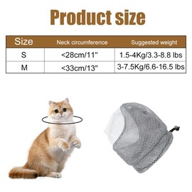 Cat Muzzle for Grooming, Breathable Mesh Cat Face Protection, Transparent Mouth Guard Against Biting for Claw Cutting and Bathing Cats