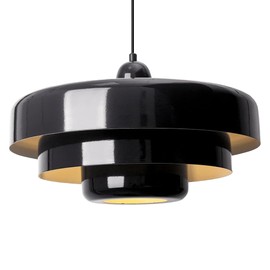 Black Pendant Lights Kitchen Island, Modern Ceiling Pendant Lighting Fixtures Adjustable Hanging Pendant Light 3-Layer Metal Shade Design Vintage Flush Mount Light for Dining Table Living Room Hallway