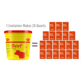 Maggi Beef Base, Stock and Bouillon, Gluten Free, No Added MSG, Bulk 1 lb Tub (Pack of 6)