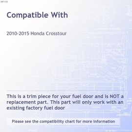 Auto Reflections 1pc Stainless Steel Gas Door Covers for Honda Crosstour 2010-2015