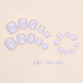 AkiliBIELY Pink Silver Press on Toenails for Women Classy Fantasy Bling Toe Nail Press ons Glitter Pretty Toe Press on Nails Acrylic Full Cover Sparkly Toe Nails Press on for Wedding Birthday