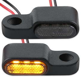 Pack of 2 Mini Motorcycle LED Indicators 12 V E24 E-Approved, Aluminium Micro Indicator with 3 LEDs, IP67 Waterproof, Compact Indicator with E Number, Universal Indicator Motorcycle 12 V