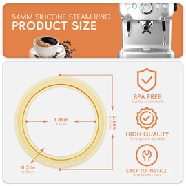 Silicone Steam Rings, Grouphead Gasket Replacement, for Breville Espresso Machine Accessories 450/500/810/840/860/870/878/880 and Sage 500/810/870/875/878/880, Tight Fit for Effective Shunt (2 PCS)