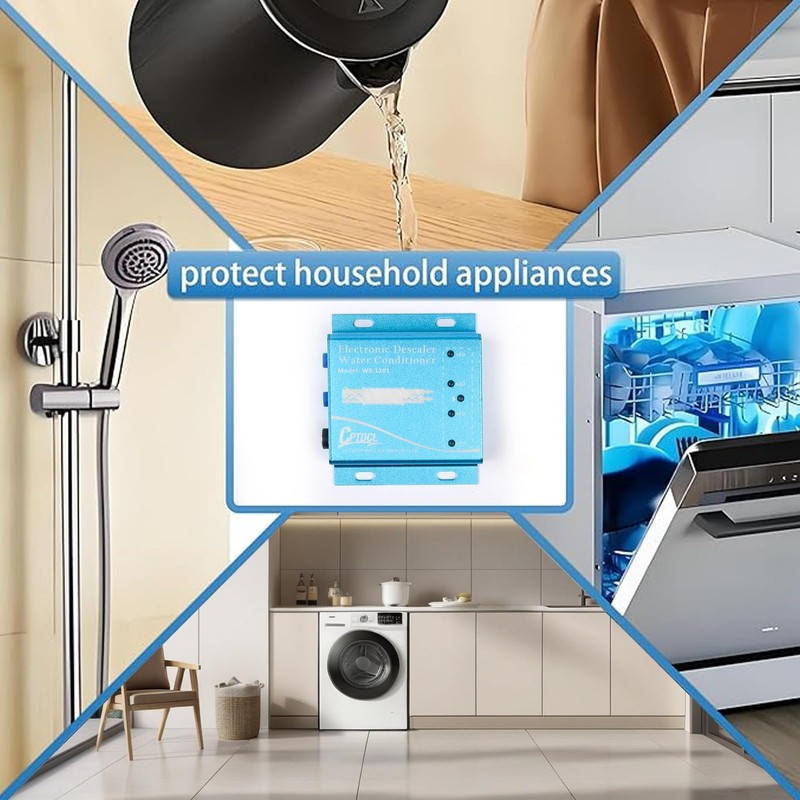 Electronic Water Descaler, Salt-Free Hard Water Conditioner, Reduces Limescale, Prevents