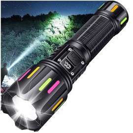 Sulitcamp Super Bright Tactical Flashlight,LED Zoomable High Lumen Flashlights,Dual Light Source White Handheld Flashlight for Outdoor Camping, Hiking, Emergency Use,Durable & Waterproof