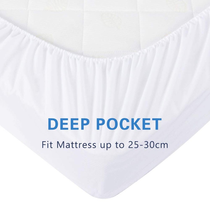 Bedecor Mattress Protector 180 x 200 cm Waterproof Breathable Bamboo