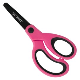 Westcott Softgrip Children's Scissors Neon Pink Right-Handed Scissors with Ergonomic Handle for Preschool Children Craft Scissors 13 cm (5 Inches) Ideal for Children's Hands Rounded Tip E-21564 00