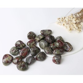 MAIBAOTA Dragon Bloodstone Tumbled Crystals Polished Stones Natural Gemstones Decorative Stones for Vase