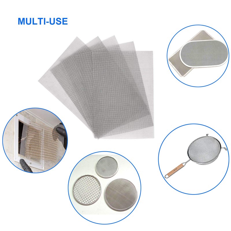 Amadget 5 Pack 304 Stainless Steel Woven Wire Mesh, Air