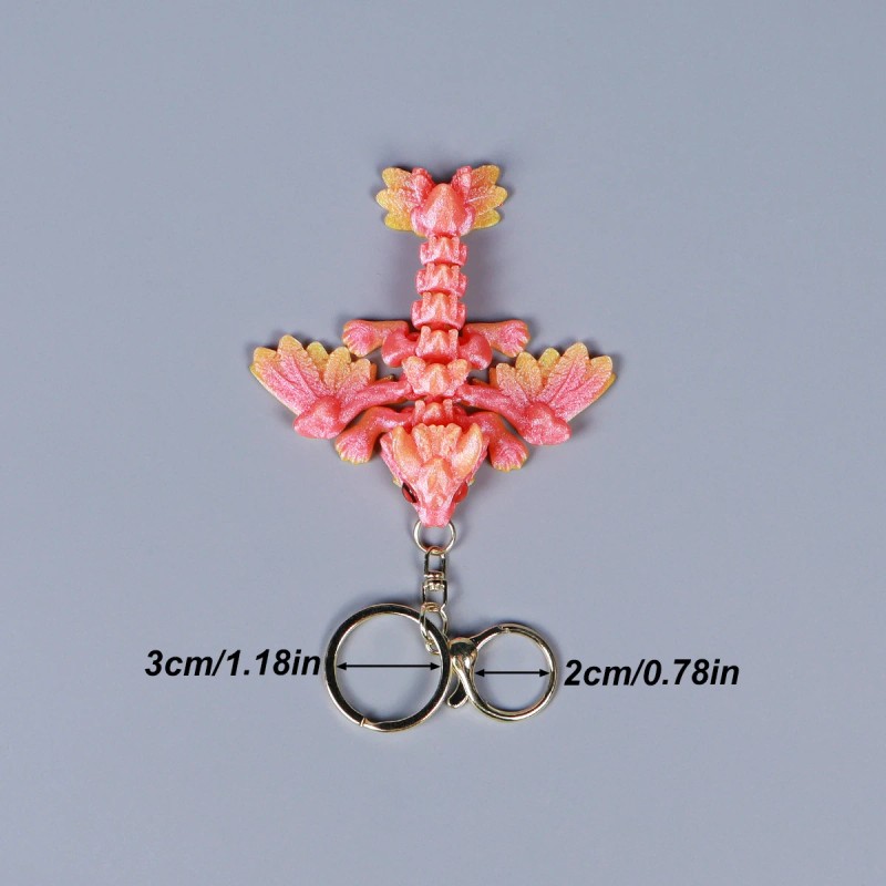 Vashine 3D Printed Friendly Materials Joint Moving Flexible Crystal Keychain