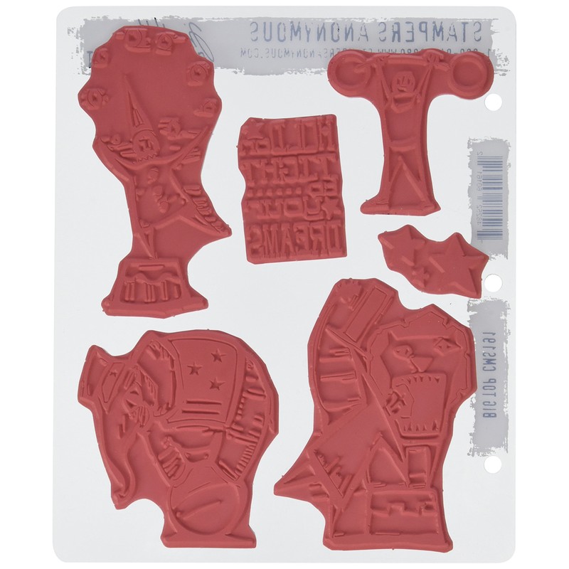 Stampers Anonymous Tim Holtz Cling Rubber Stamp Set, 7 by