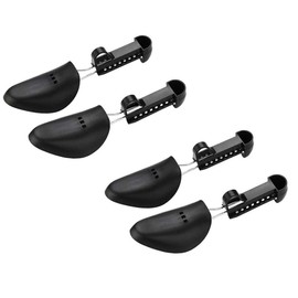 Erioctry 2 Pairs Black Practical Plastic Adjustable Length Women Shoe Trees Shoe Stretcher Boot Holder Shaper Support with Tension Spring Coil