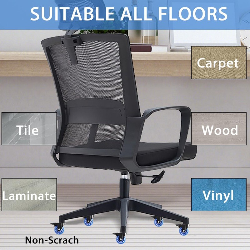 ANPTGHT Office Chair Wheels with Brake, Wheels Smooth Rolling Heavy