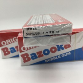 3X Throwback Original Bazooka Bubblegum 10 Pieces Pack American Bubble Gum
