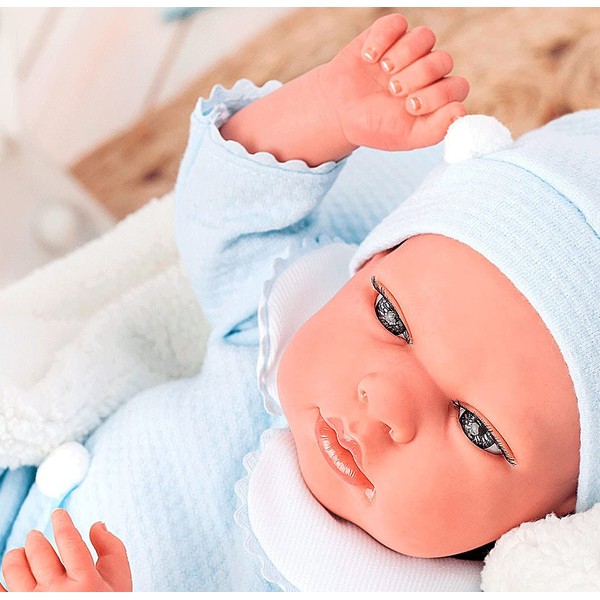 Ann Lauren Dolls 16 Inch Reborn Baby Doll with Bassinet