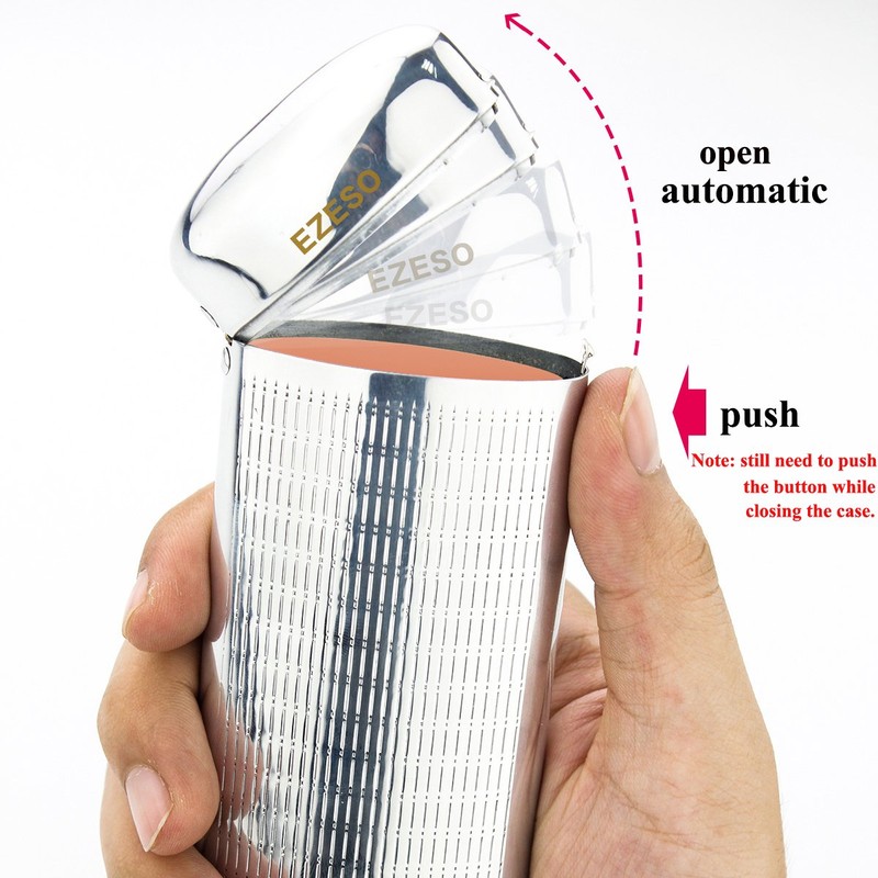 EZESO Brillen Aluminium Etui Hartschalen Brillenetui Silber