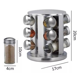 Molin Porta Especieros De Cocina Acero Inoxidable Gira 12 Frascos