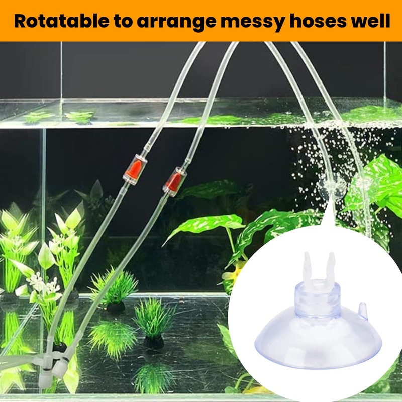 Velmoriah 24-Pack Aquarium Suction Cup Clips for 3/16" ID Airline