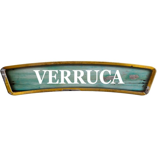 VERRUCA Teal Curved 8" Shaped Weathered Rustic Painted Wood Look