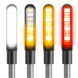 Kinstecks 4PCS Motorcycle Indicators Flowing Turn Signal Lights Motorbike Turning Indicators Daytime Running Lights Brake Lights 12V 16LED for Motorcycle Motorbike