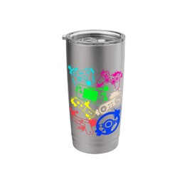Video Game Console Controllers Retro 80's 90's Arcade Gamer Stainless Steel Insulated Tumbler